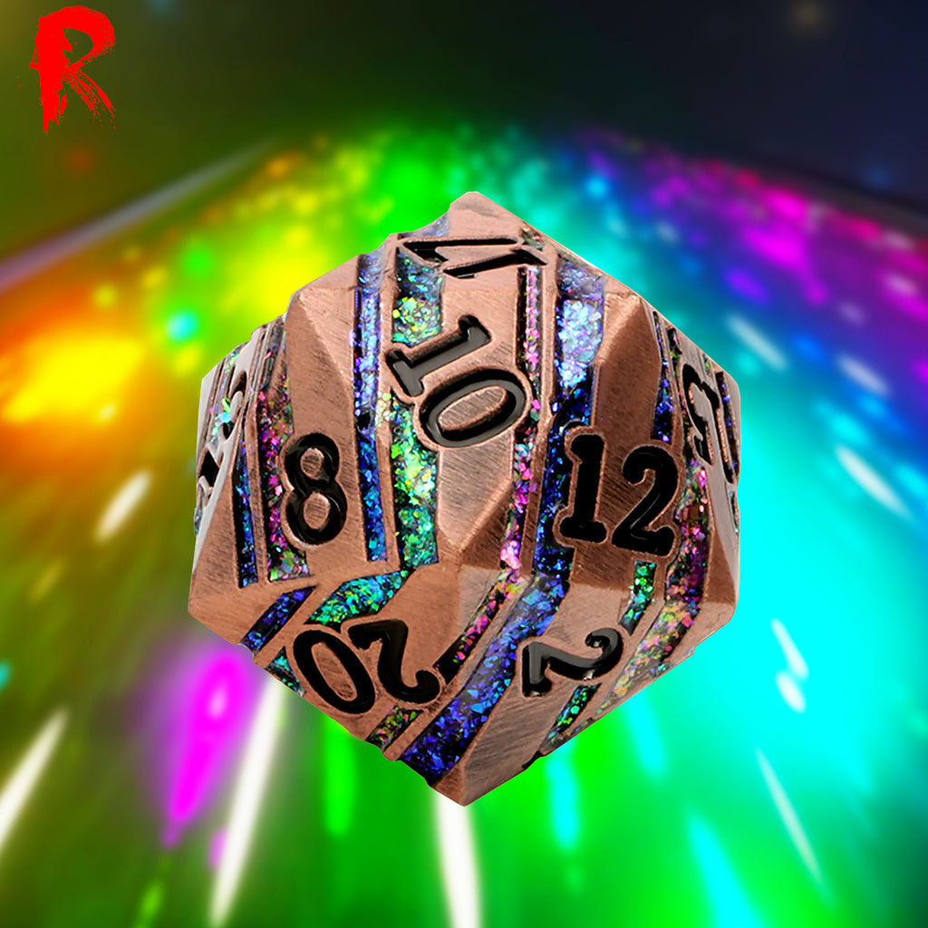 Easy Roller Legendary Metal D20 Dice Set – 4 Pack Solid Zinc Alloy Dice With Signature Font, For D&D & RPG Games