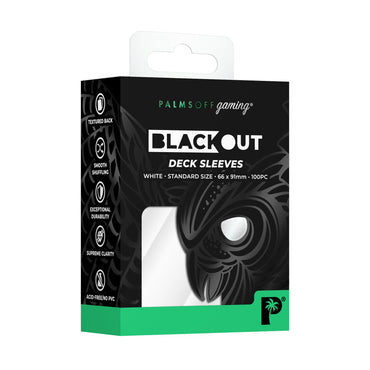 Blackout Deck Sleeves - White - Palms Off Gaming