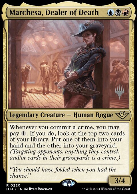 Marchesa, Dealer of Death (Promo Pack) [Outlaws of Thunder Junction Promos]
