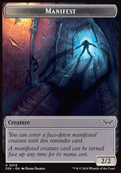 Beast // Manifest Double-Sided Token [Duskmourn: House of Horror Tokens]