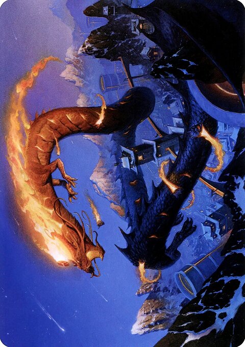 Atsushi, the Blazing Sky 1 Art Card (Gold-Stamped Signature) [Kamigawa: Neon Dynasty Art Series]