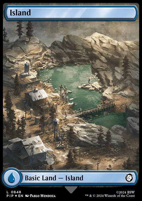 Island (0848) (Surge Foil) [Fallout]