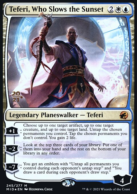 Teferi, Who Slows the Sunset [Innistrad: Midnight Hunt Prerelease Promos]