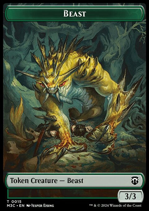 Beast (0015) (Ripple Foil) // Insect (0025) Double-Sided Token [Modern Horizons 3 Commander Tokens]