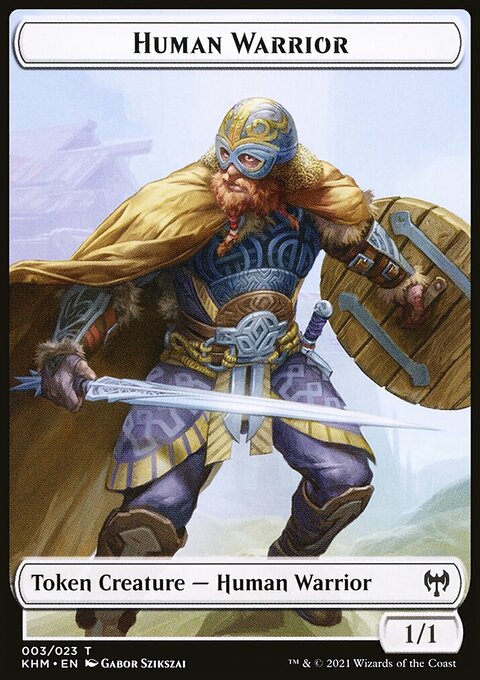 Human Warrior // Giant Wizard Double-Sided Token [Kaldheim Tokens]