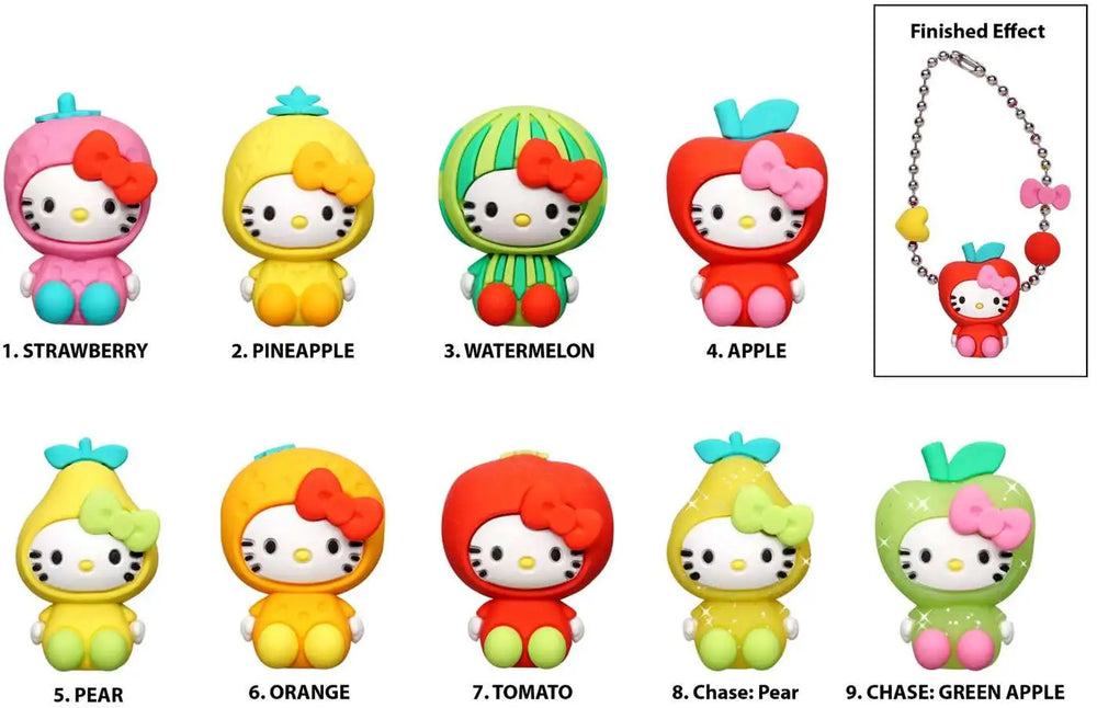 Hello Kitty - 3D PVC Bag Clips Fruits