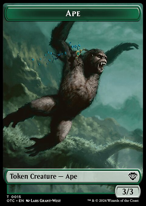 Ape // Shark Double-Sided Token [Outlaws of Thunder Junction Commander Tokens]