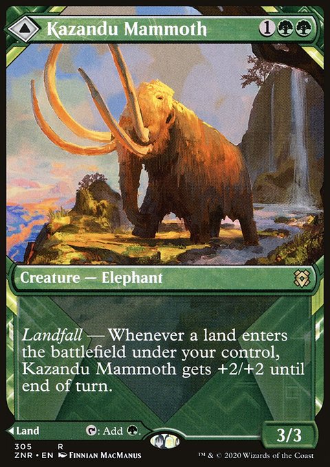 Kazandu Mammoth // Kazandu Valley (Showcase) [Zendikar Rising]