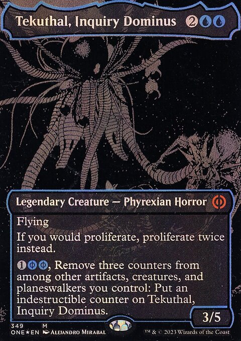 Tekuthal, Inquiry Dominus (Oil Slick Raised Foil) [Phyrexia: All Will Be One]