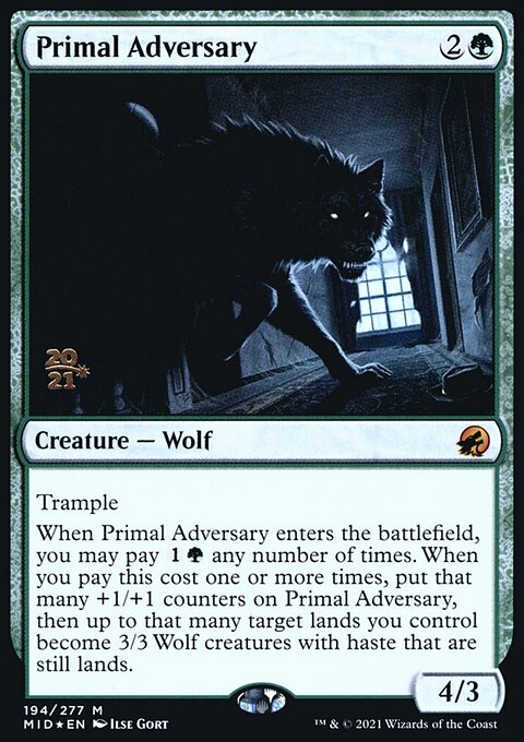 Primal Adversary [Innistrad: Midnight Hunt Prerelease Promos]