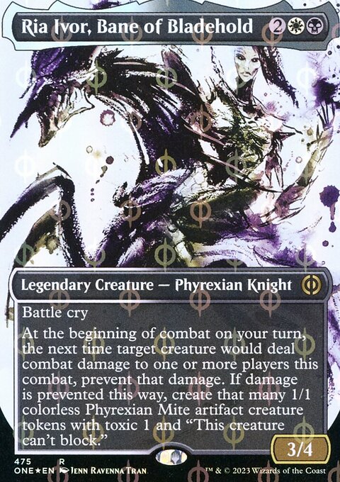 Ria Ivor, Bane of Bladehold (Borderless Ichor Step-and-Compleat Foil) [Phyrexia: All Will Be One]