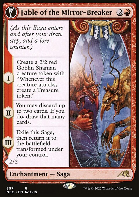 Fable of the Mirror-Breaker // Reflection of Kiki-Jiki (Showcase Soft Glow) [Kamigawa: Neon Dynasty]