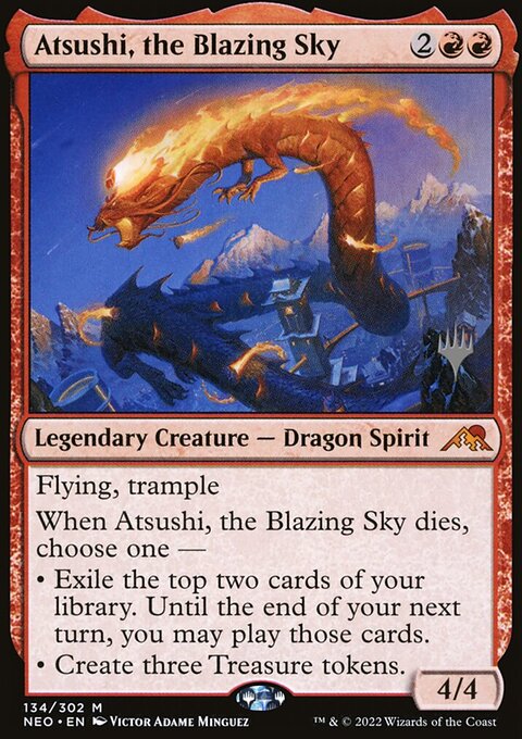Atsushi, the Blazing Sky [Kamigawa: Neon Dynasty Prerelease Promos]