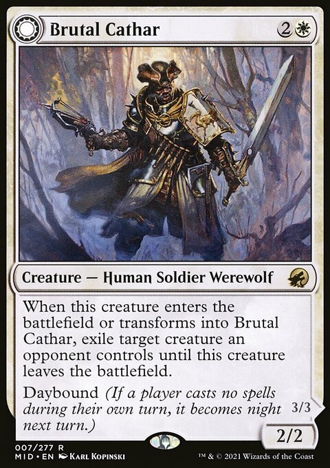 Brutal Cathar // Moonrage Brute [Innistrad: Midnight Hunt]