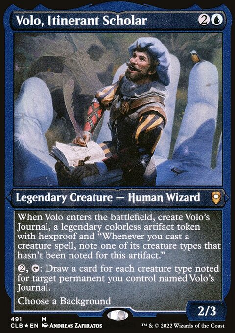 Volo, Itinerant Scholar (Foil Etched) [Commander Legends: Battle for Baldur's Gate]