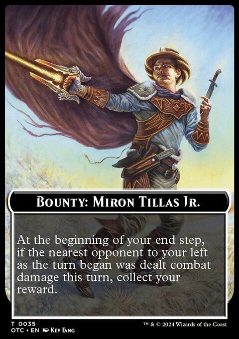 Bounty: Miron Tillas Jr. // Bounty Rules Double-Sided Token [Outlaws of Thunder Junction Commander Tokens]