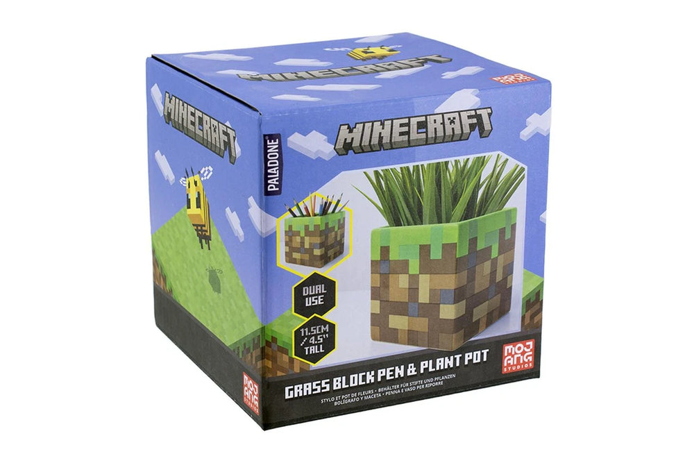 Minecraft Grass Block Pen and Plant Pot