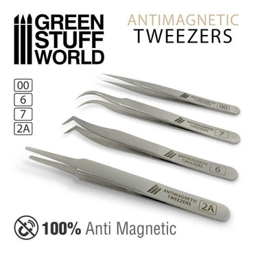 100% Anti-magnetic QUARTZ Tweezers SET - Green Stuff World