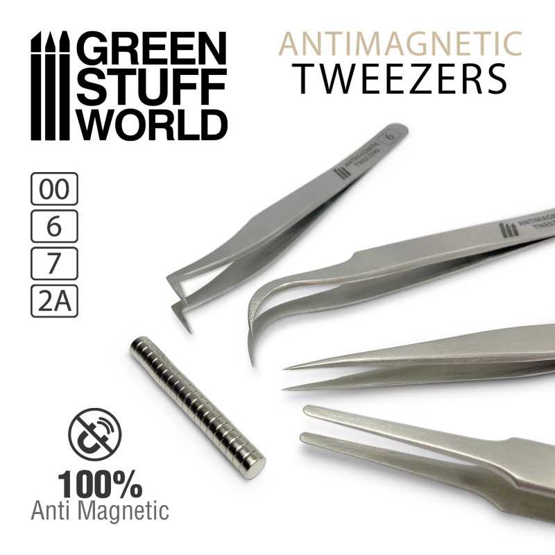100% Anti-magnetic QUARTZ Tweezers SET - Green Stuff World