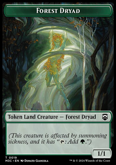Forest Dryad (Ripple Foil) // Emblem - Vivien Reid Double-Sided Token [Modern Horizons 3 Commander Tokens]