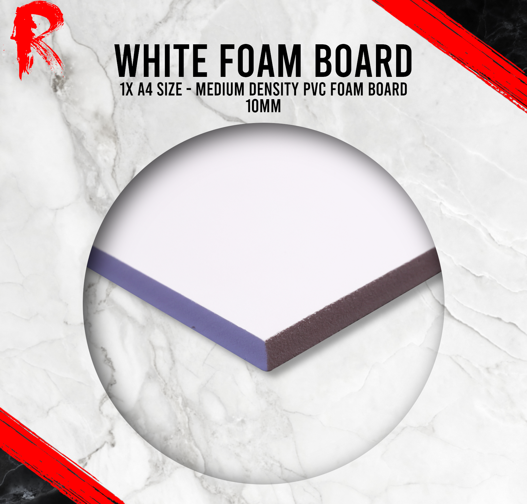 White Foam Board - 1 x 10mm - Medium Density - Rigid