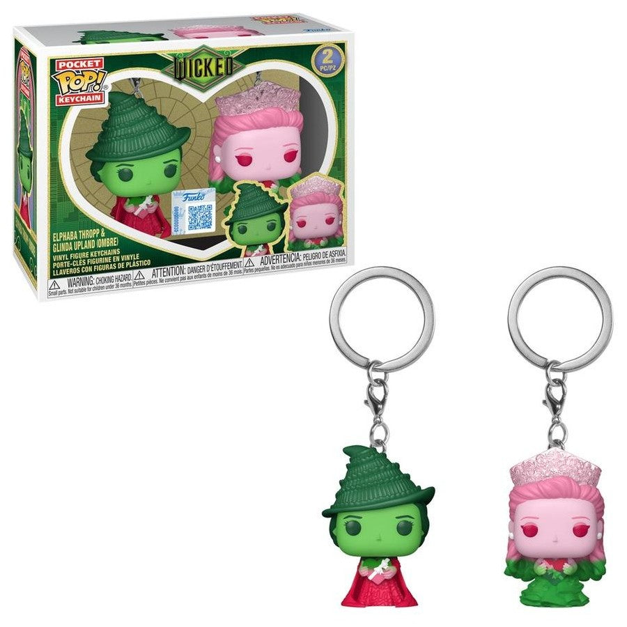 Wicked (2024) Elphaba Thropp and Glinda Upland (Ombre) Pocket POP! Keychain Funko POP! Vinyl 2 Pack