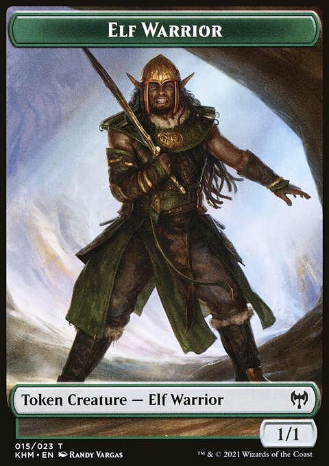Elf Warrior // Bird Double-Sided Token [Kaldheim Tokens]