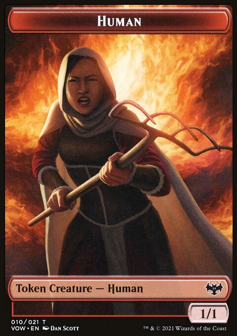 Zombie (008) // Human (010) Double-Sided Token [Innistrad: Crimson Vow Tokens]