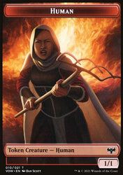Zombie (008) // Human (010) Double-Sided Token [Innistrad: Crimson Vow Tokens]