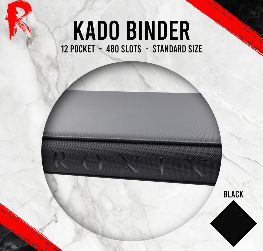 Kādo Binder - 12 Pocket Standard Zip Binder - Black
