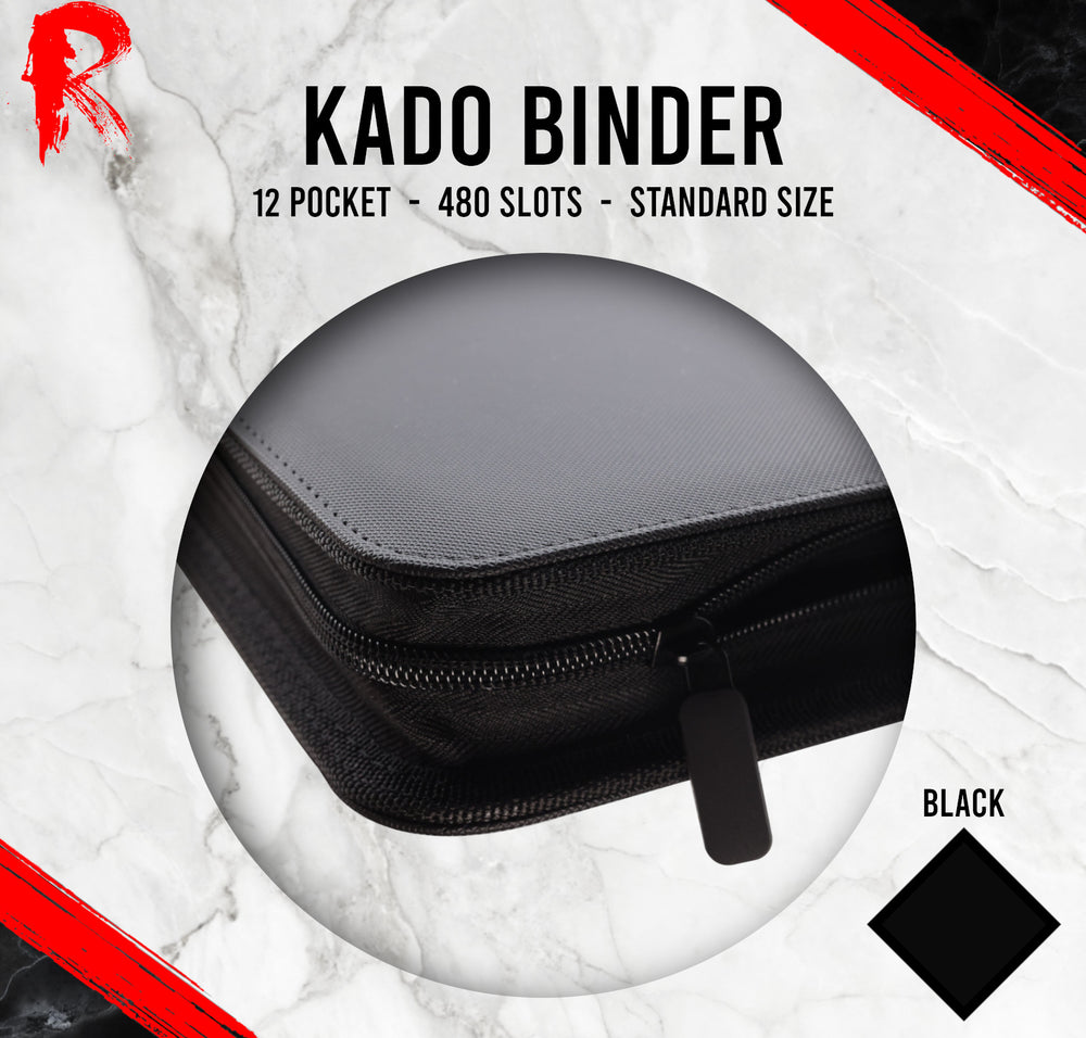 Kādo Binder - 12 Pocket Standard Zip Binder - Black