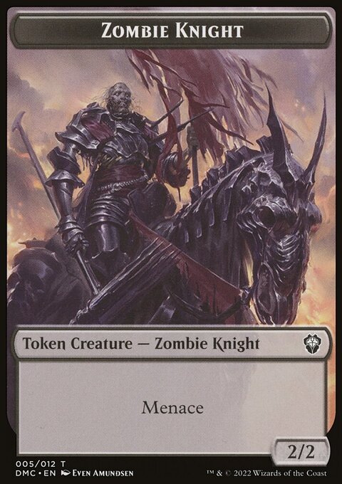 Zombie Knight // Warrior Double-Sided Token [Dominaria United Commander Tokens]