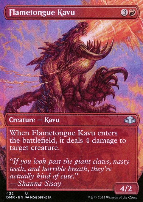 Flametongue Kavu (Borderless Alternate Art) [Dominaria Remastered]