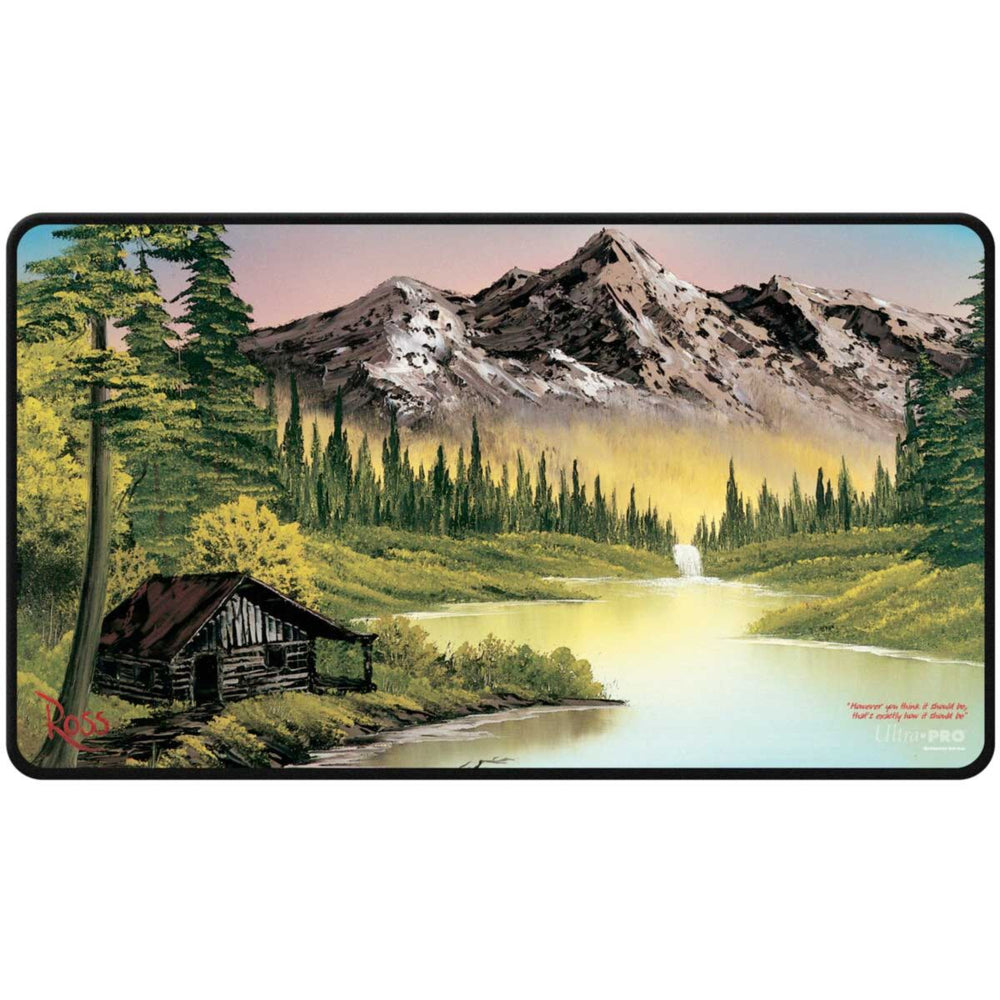 Ultra Pro: Bob Ross Mountain Retreat Black Stitched Playmat