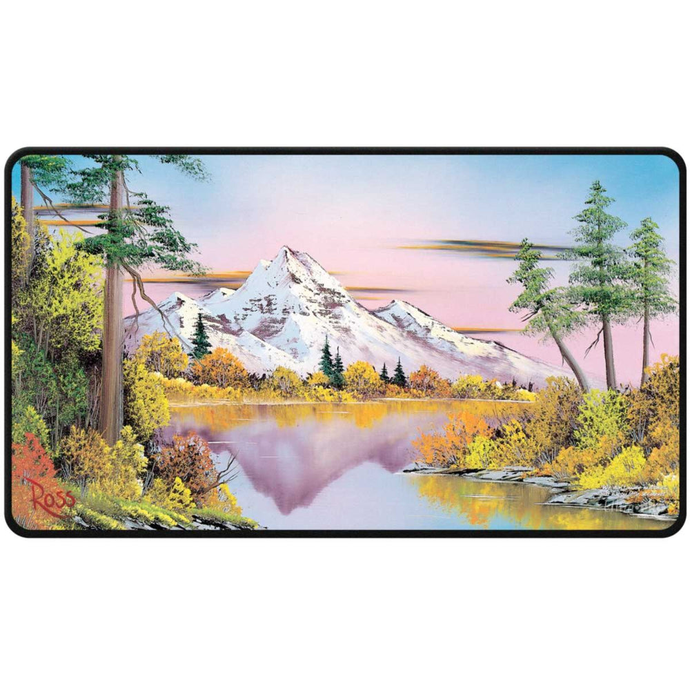 Ultra Pro: Bob Ross Mighty Mountain Lake Black Stitched Playmat
