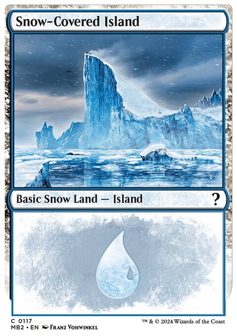 Snow-Covered Island (White Border) [Mystery Booster 2]