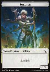 Soldier // Teferi Akosa of Zhalfir Emblem Double-Sided Token [March of the Machine Tokens]