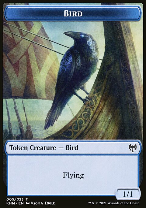 Elf Warrior // Bird Double-Sided Token [Kaldheim Tokens]
