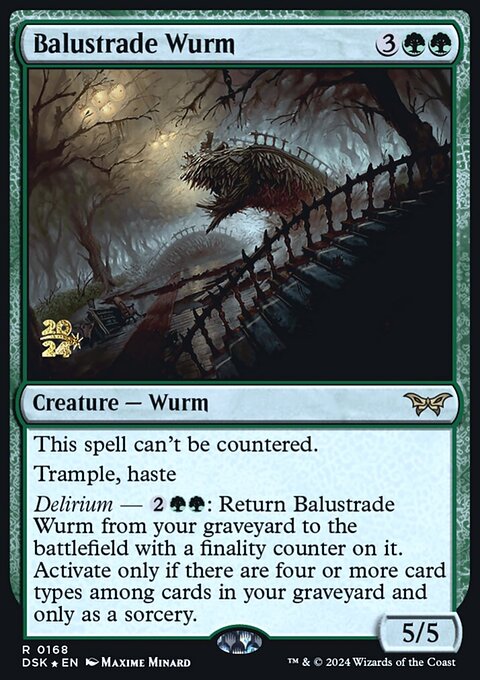 Balustrade Wurm [Duskmourn: House of Horror Prerelease Promos]