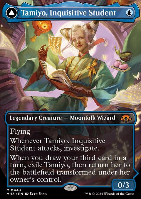Tamiyo, Inquisitive Student // Tamiyo, Seasoned Scholar (Borderless) [Modern Horizons 3]