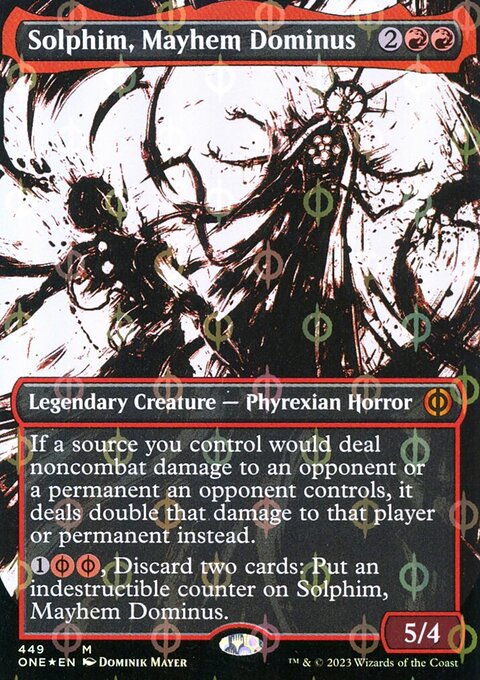 Solphim, Mayhem Dominus (Borderless Ichor Step-and-Compleat Foil) [Phyrexia: All Will Be One]