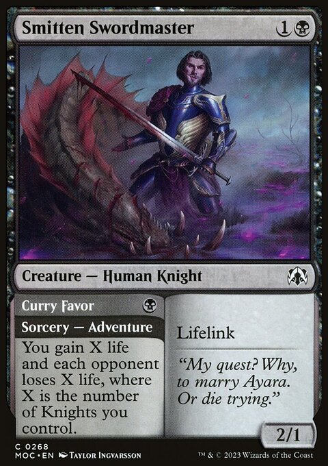 Smitten Swordmaster // Curry Favor [March of the Machine Commander]