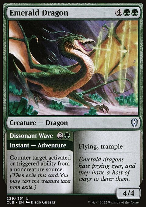 Emerald Dragon // Dissonant Wave [Commander Legends: Battle for Baldur's Gate]