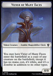 Vizier of Many Faces // Zombie Double-Sided Token [Murders at Karlov Manor Commander Tokens]