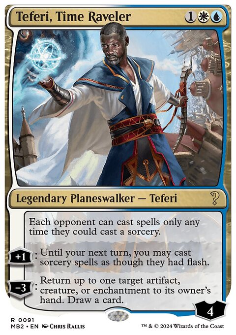 Teferi, Time Raveler (White Border) [Mystery Booster 2]