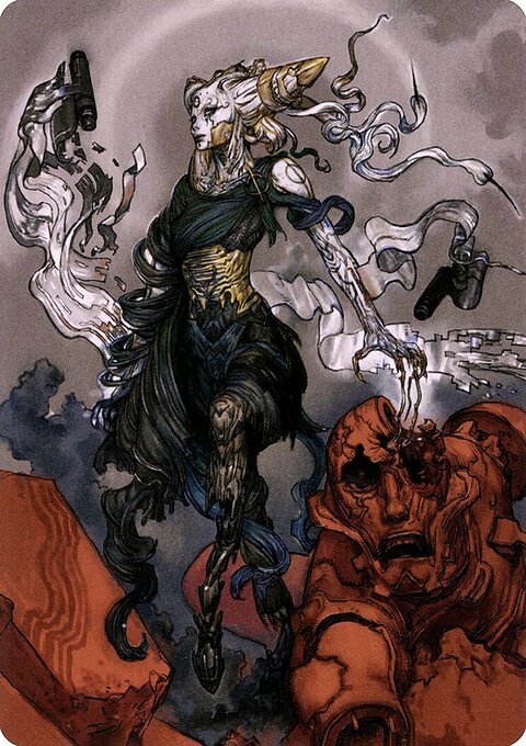 Tamiyo, Compleated Sage Art Card (Gold-Stamped Signature) [Kamigawa: Neon Dynasty Art Series]