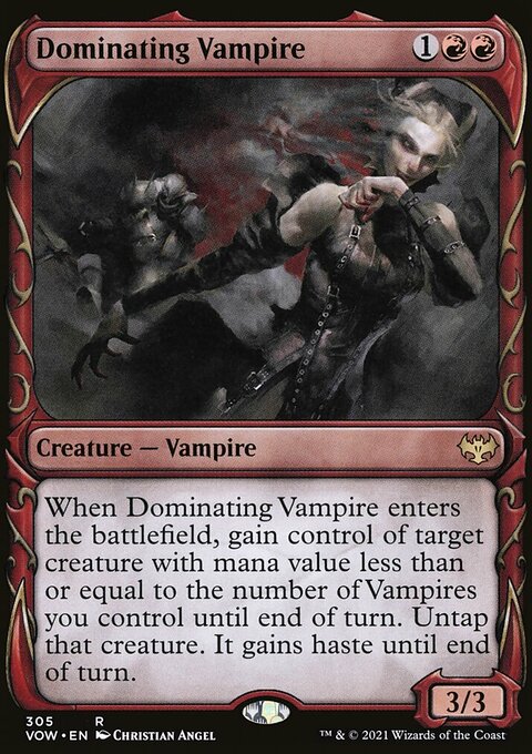 Dominating Vampire (Showcase Fang Frame) [Innistrad: Crimson Vow]