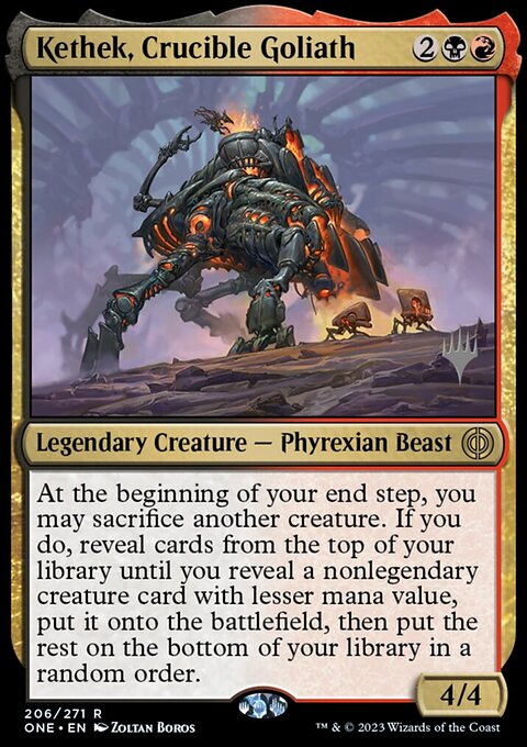 Kethek, Crucible Goliath [Phyrexia: All Will Be One Prerelease Promos]