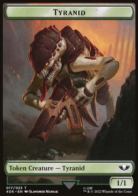 Tyranid (017) // Tyranid Warrior Double-Sided Token (Surge Foil) [Warhammer 40,000 Tokens]