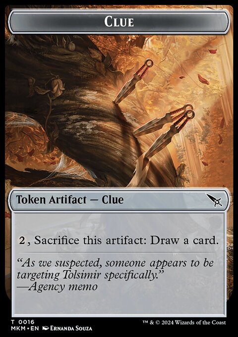 Clue (0016) // A 0043 Double-Sided Token [Murders at Karlov Manor Tokens]